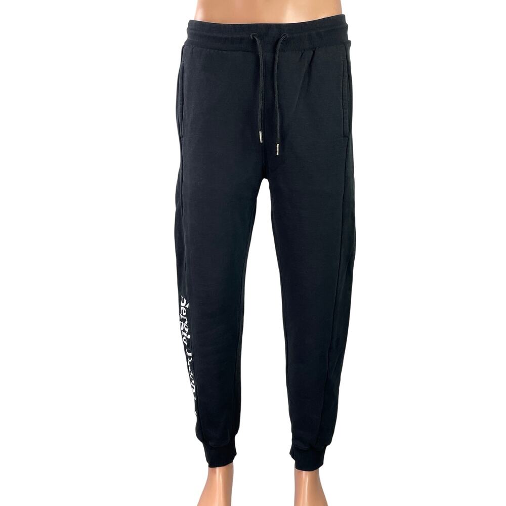 Sergio Tacchini Men's Black Drawstring Mid Rise Lounge Jogger Sweat Pants Size M